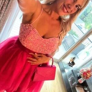 Gorgeous 4pc Size Large Pink Sequin Doll Figure Toy Barbie Costume Halloween